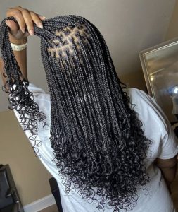 Knotless Box Braids With Curls. - Gist94