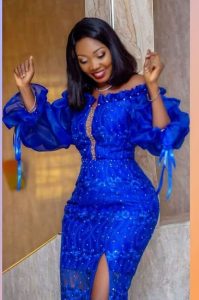Blue Lace Gown Styles For Ladies - Gist94